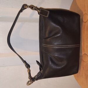 Coach Pleated Leather Demi Mini Baguette Black Vintage Y2K